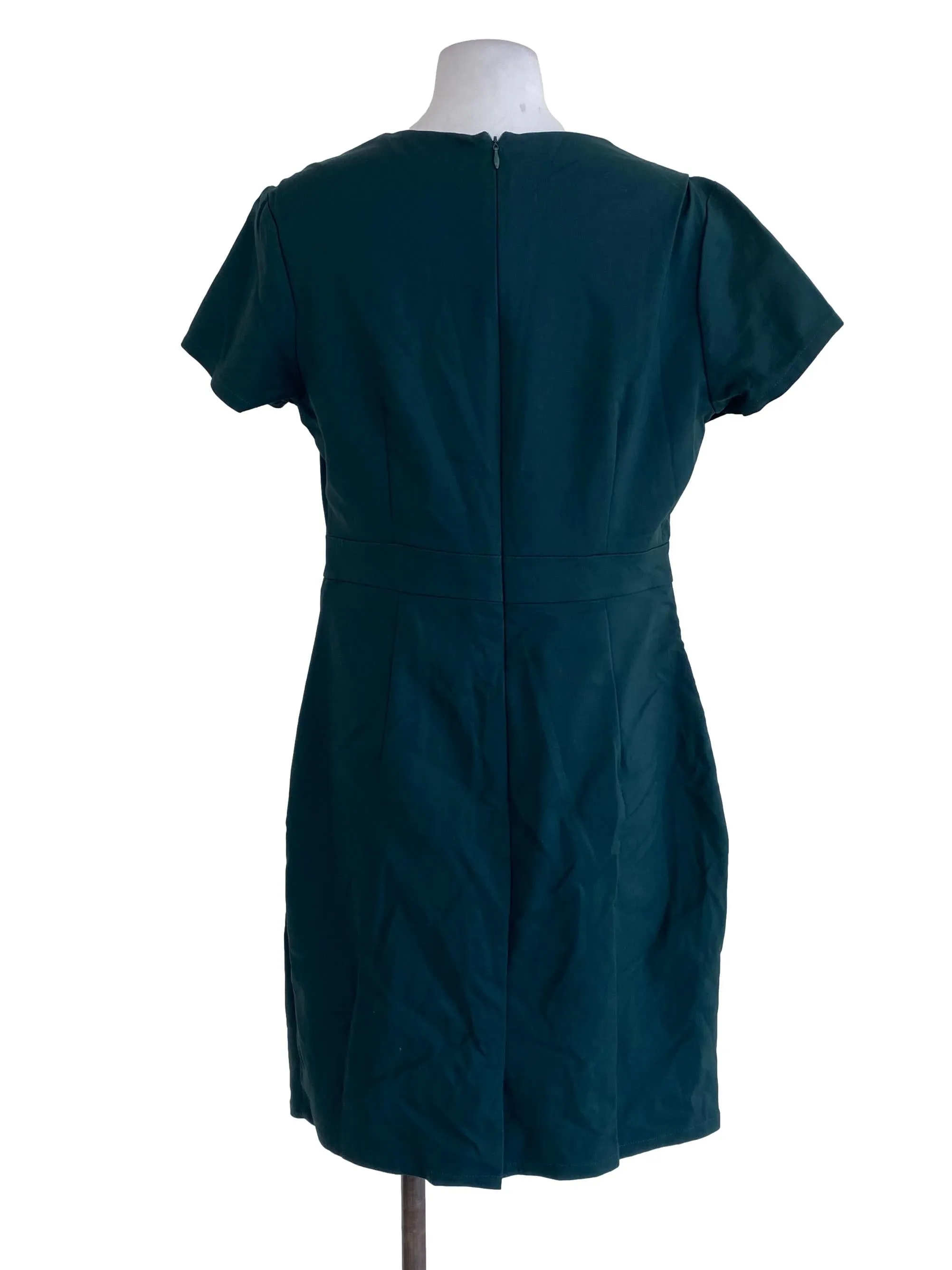 Green Plain Sheath Dress