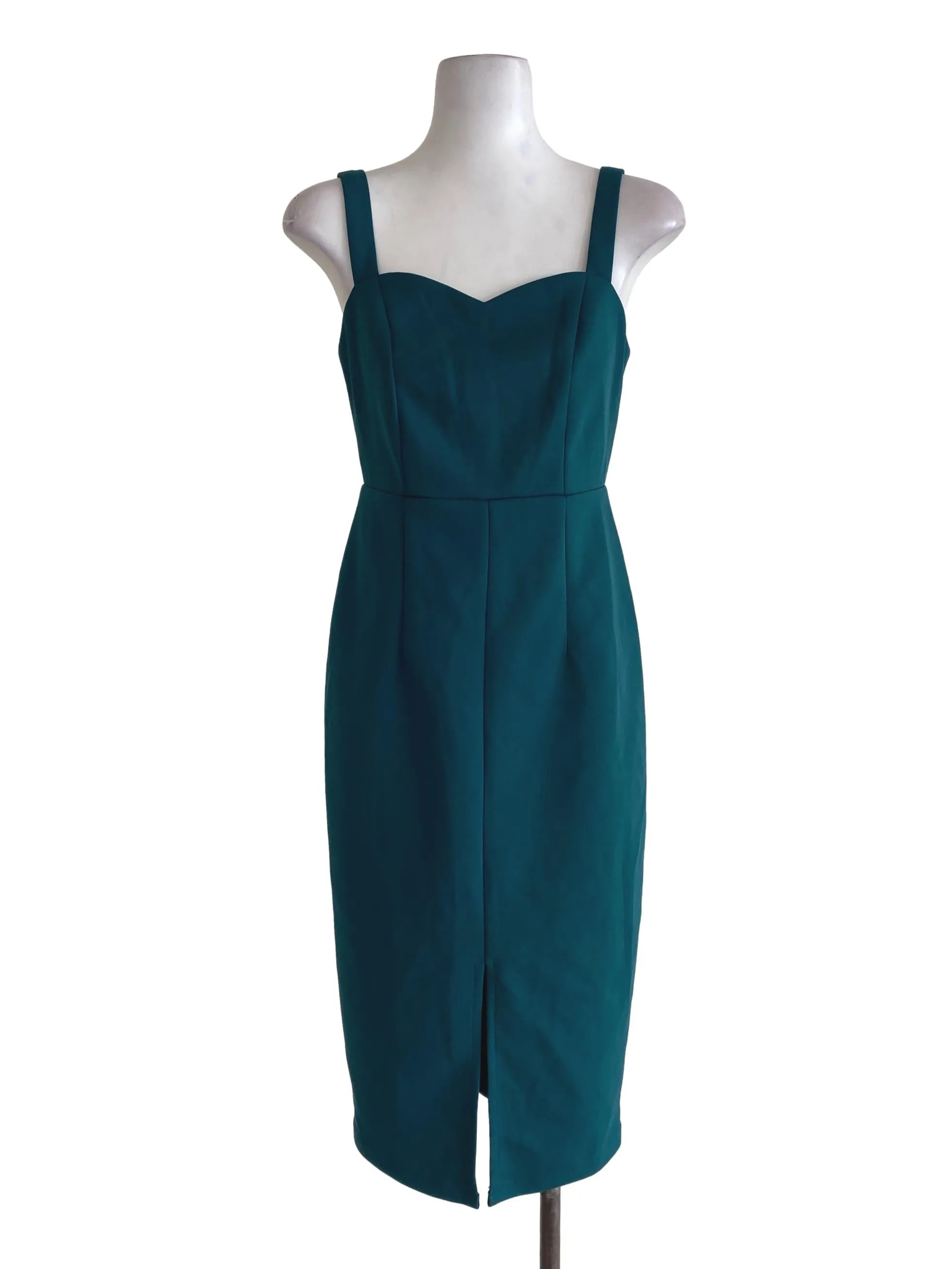 Green Plain Sheath Dress