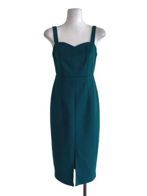 Green Plain Sheath Dress