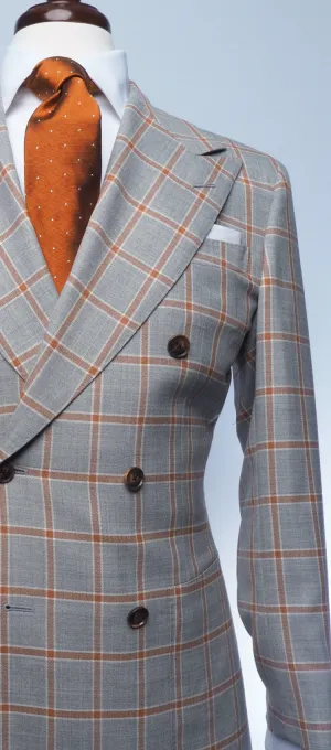 Grey Rust Windowpane Suit