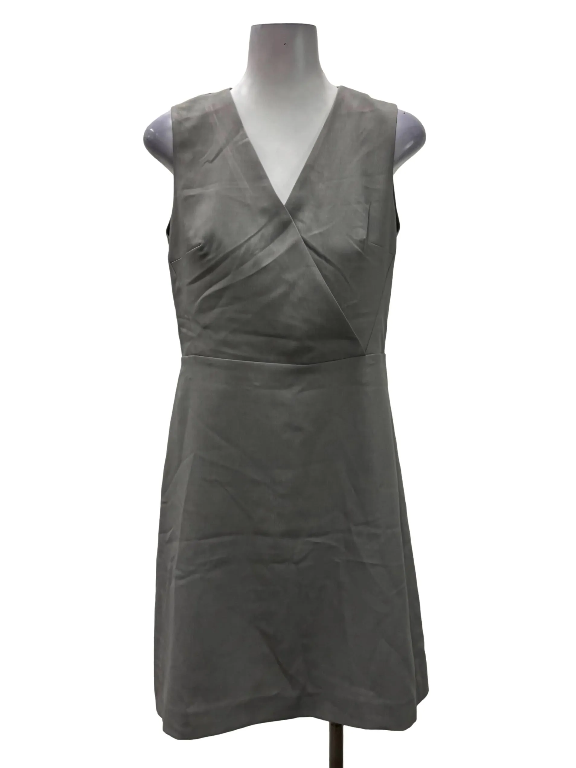 Grey V-Neck Mini Sheath Dress