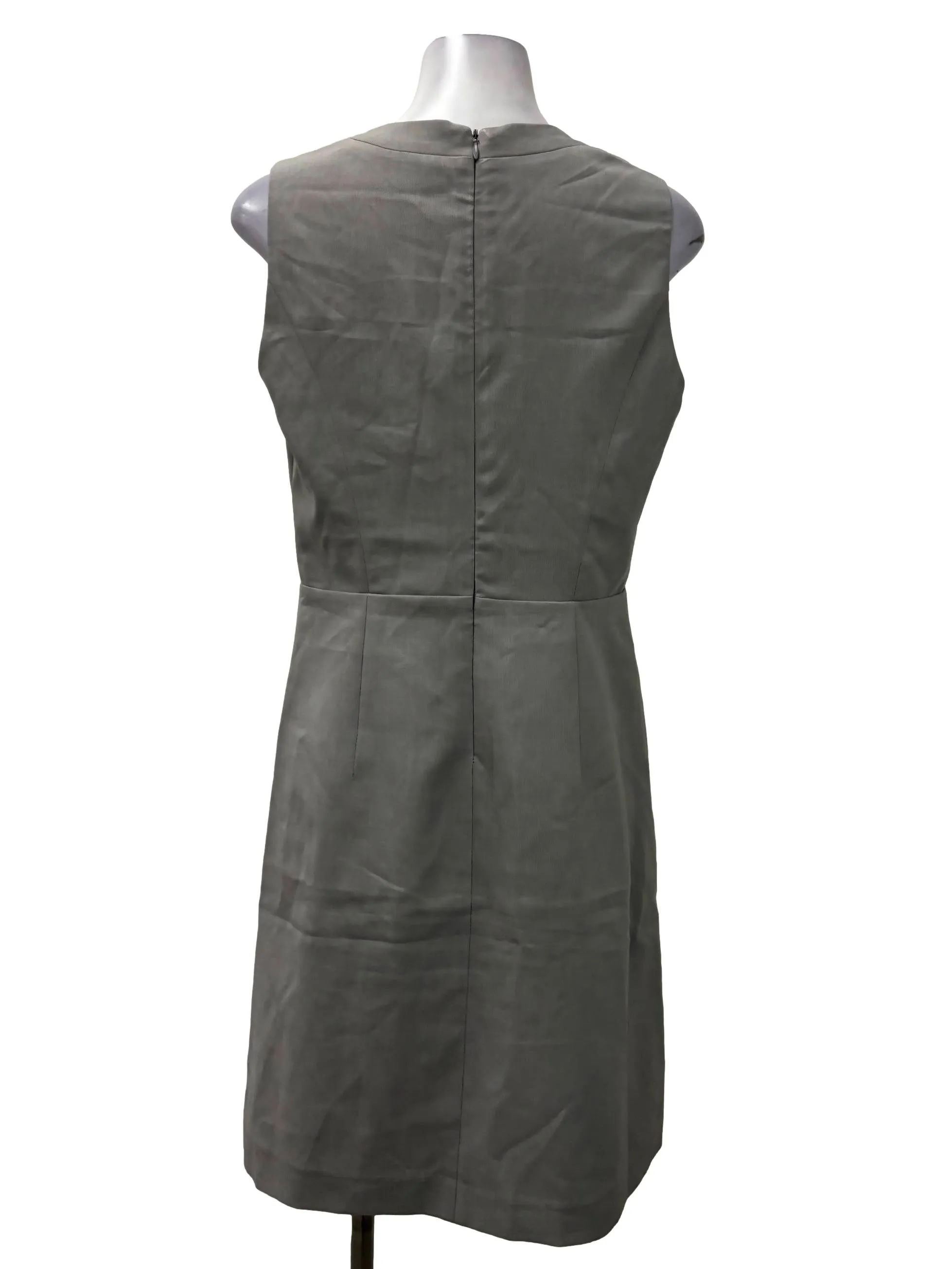Grey V-Neck Mini Sheath Dress