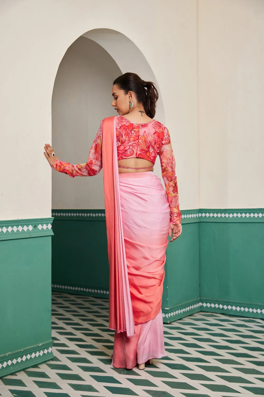 Gulera Stitched Saree Set