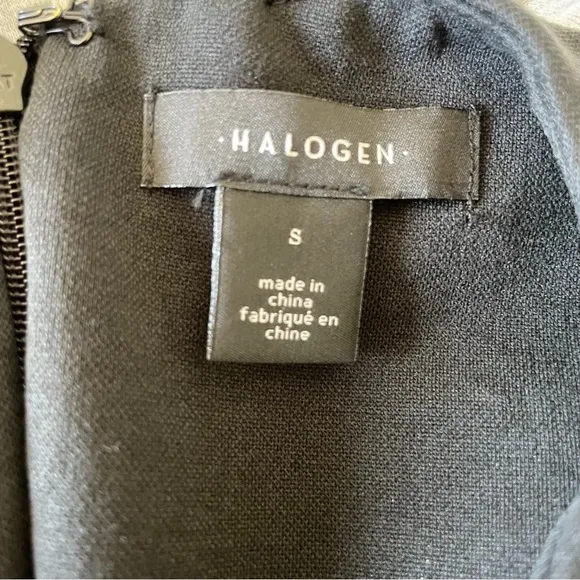 Halogen Black Twist Front Knit Sheath Dress Size Small