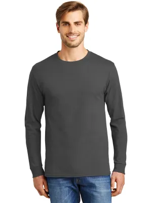 Hanes Tagless ComfortSoft Long Sleeve T-Shirt | Oxford Gray