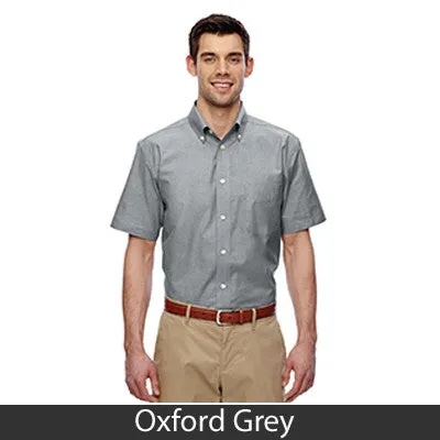 Harriton Mens Long-Sleeve Oxford with Stain-Release