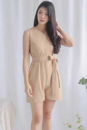 Hathor Sash Romper In Wheat