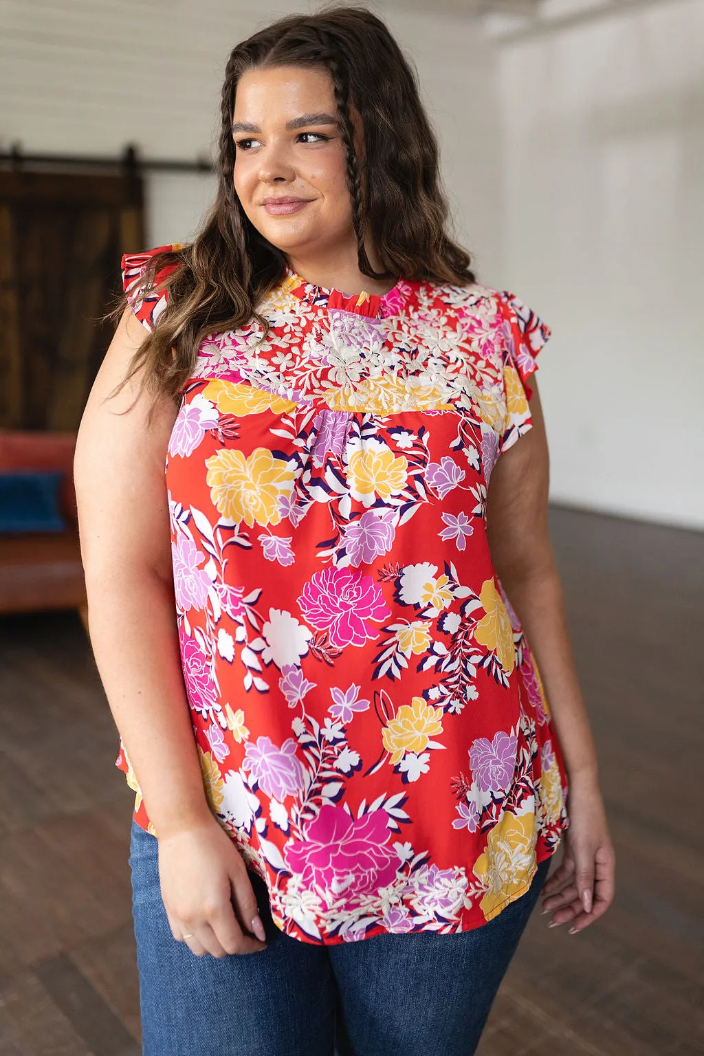 Hazel Blues® |  Among The Flowers Floral Top