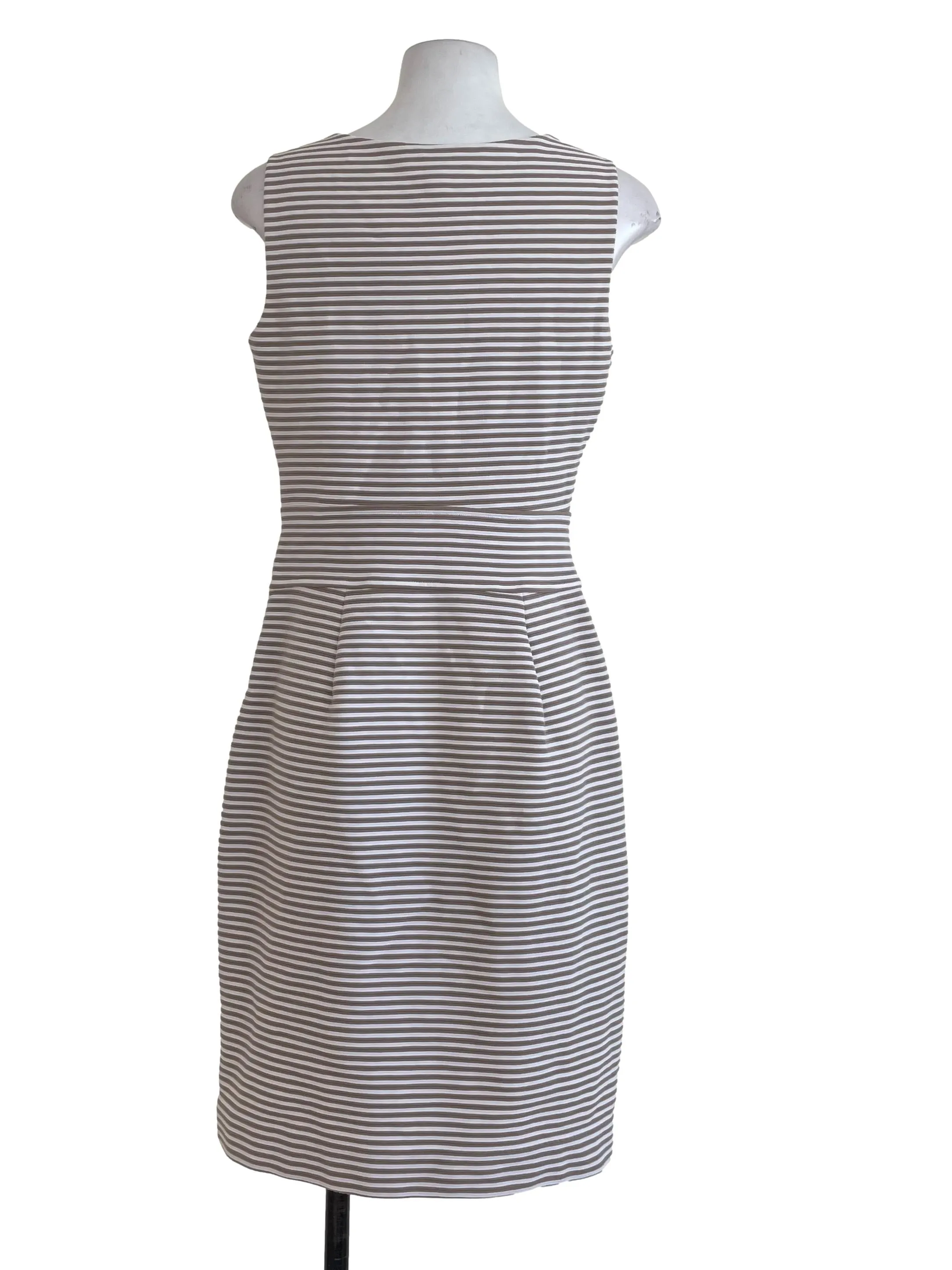 Hazelwood Beige Stripes Sheath Dress