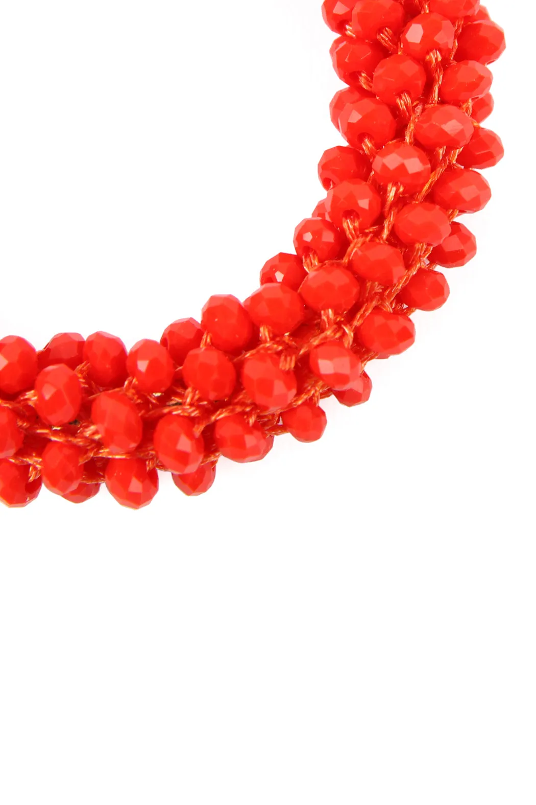 HDE2339 - GLASS BEADS POST HOOP EARRINGS