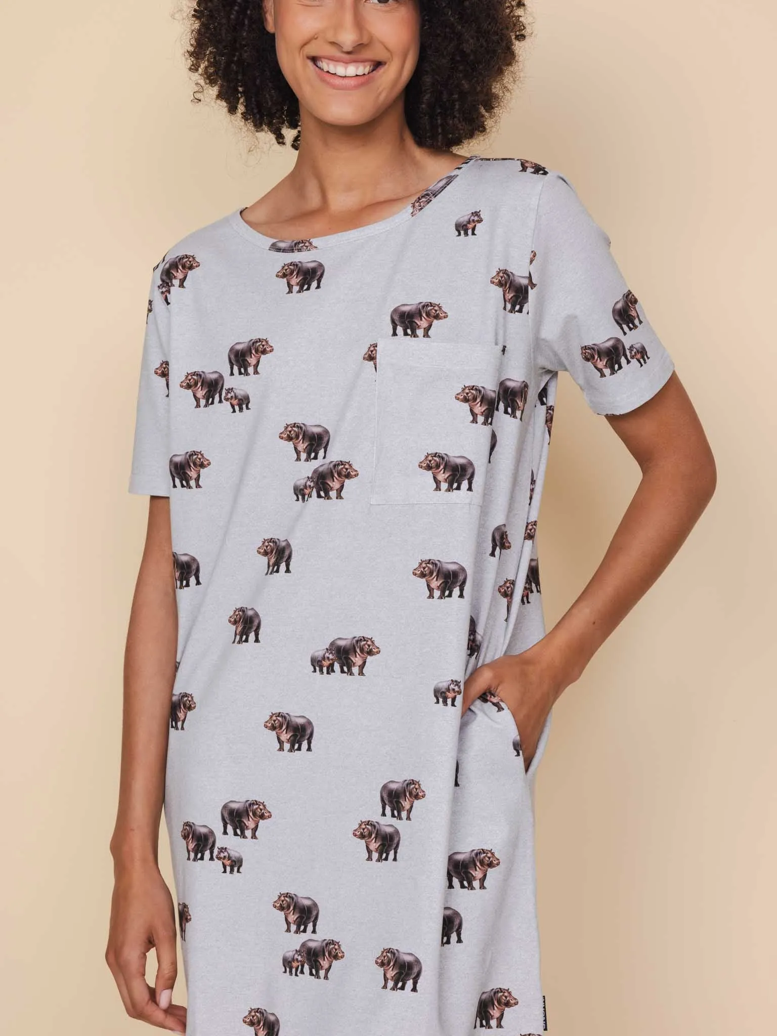 Hippos T-shirt Dress Dames