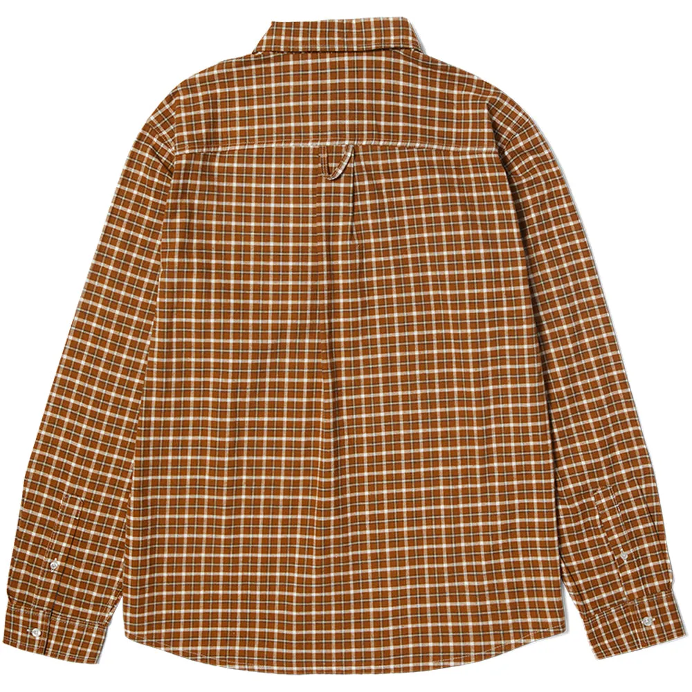 HUF Echo Oxford Plaid Shirt Russet
