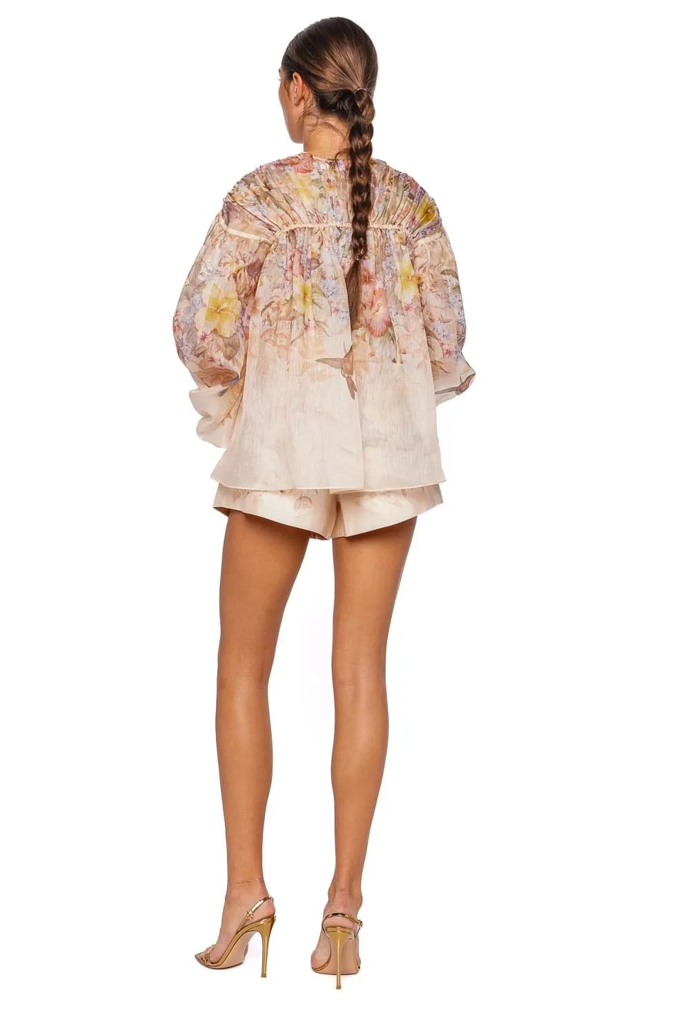 Illuminate Ivory Tropical Drawn Blouse