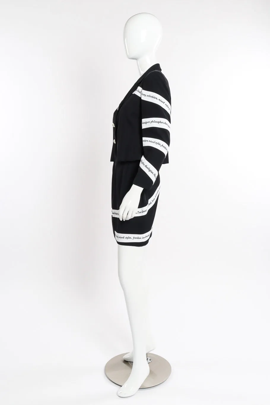 Irony of Design Text Jacket & Skirt Suit