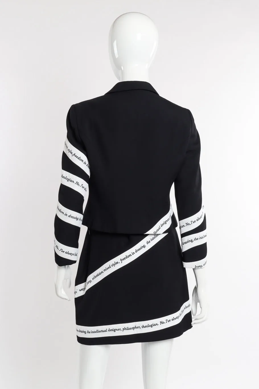 Irony of Design Text Jacket & Skirt Suit