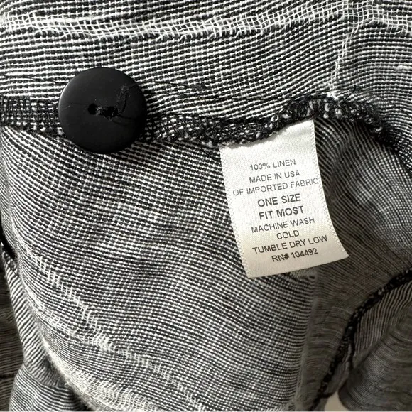 ITEMZ Chris Baumgartner Linen Button Up Jacket Blouse Shirt Lagenlook One Size