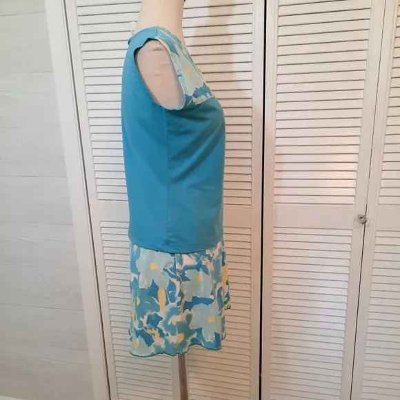 Jerdog floral mini skirt tank top tennis suit set sz medium *6