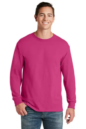 Jerzees Unisex long sleeve T Shirt in Cyber Pink
