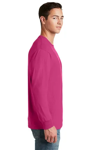Jerzees Unisex long sleeve T Shirt in Cyber Pink