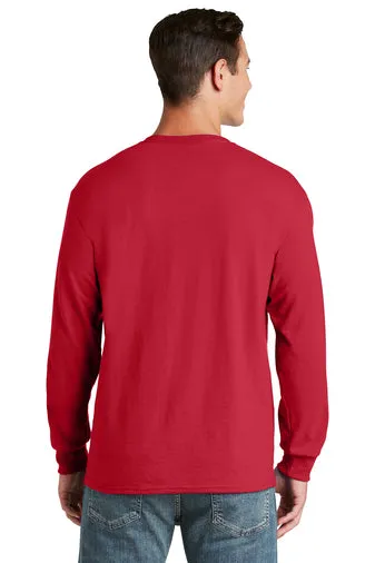 Jerzees Unisex long sleeve T Shirt in Red