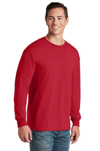 Jerzees Unisex long sleeve T Shirt in Red