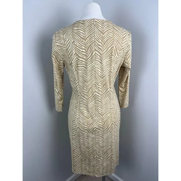 J.McLaughlin Sophia Catalina Cloth Zebra Herringbone Print Dress Large