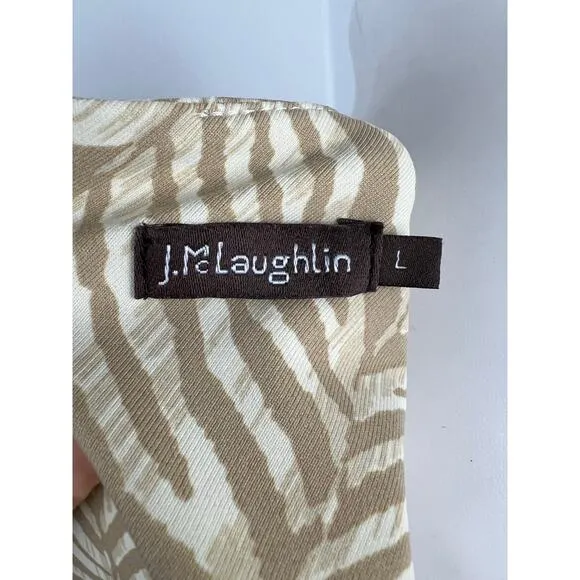 J.McLaughlin Sophia Catalina Cloth Zebra Herringbone Print Dress Large