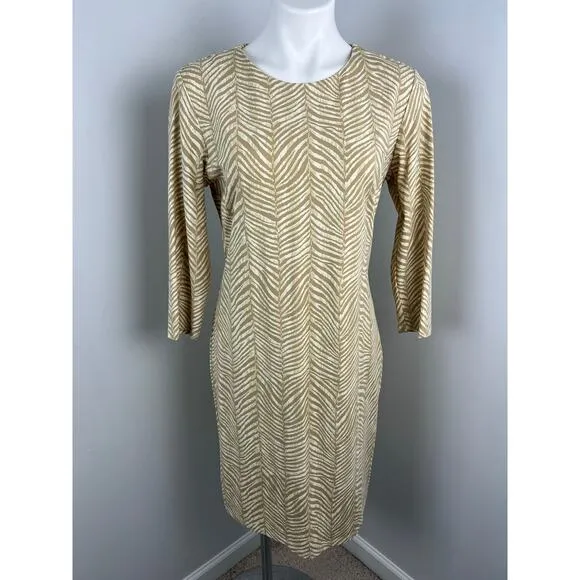 J.McLaughlin Sophia Catalina Cloth Zebra Herringbone Print Dress Large