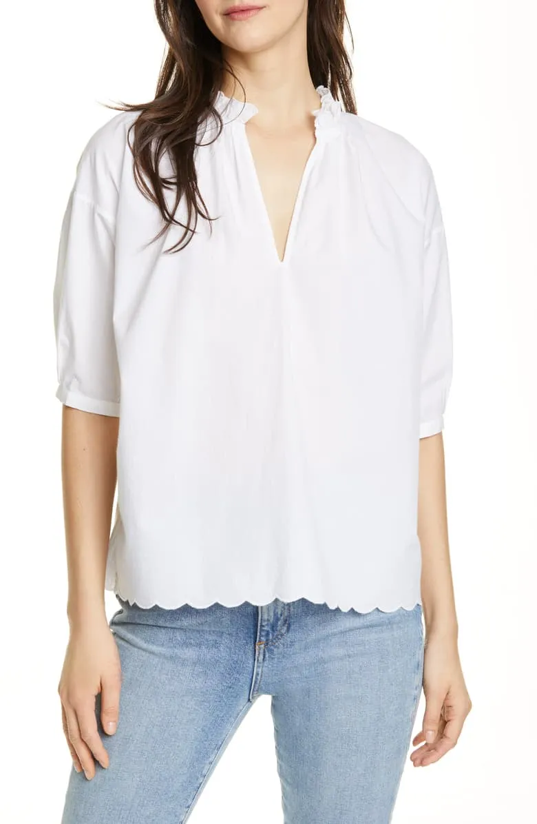 Joie White Saila blouse