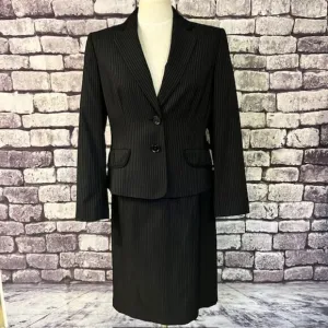Jones Wear Black &amp; White Pinstripe Skirt Suit Size 10