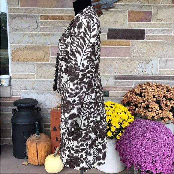 Jones Wear Leaf Print Cotton Skirt Suit