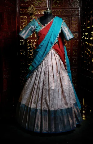 Kanchi pattu lehenga silk lehenga half saree wedding lehenga kids lehenga choli for teens lehenga indian ethnicwear kids traditional lehenga