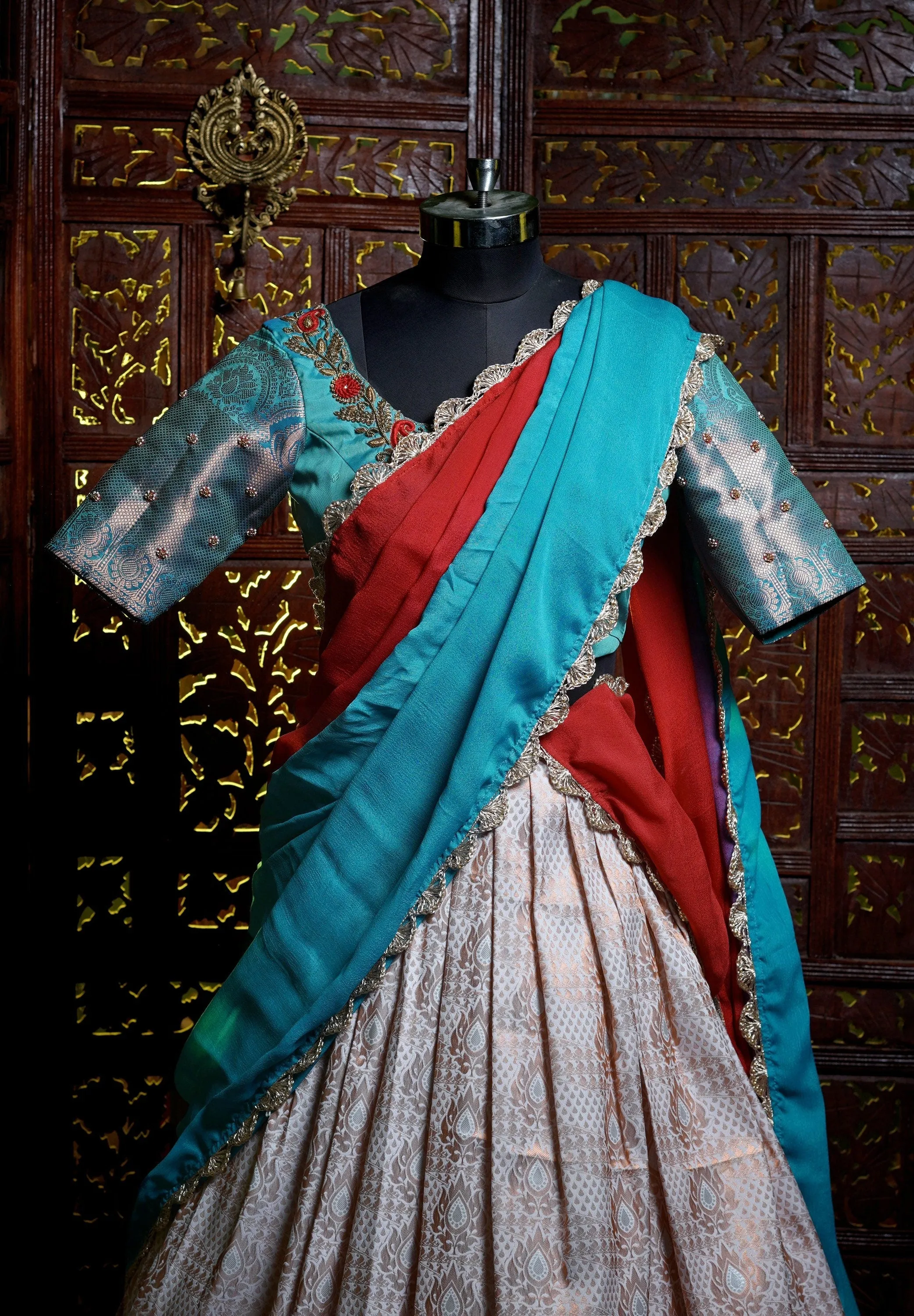Kanchi pattu lehenga silk lehenga half saree wedding lehenga kids lehenga choli for teens lehenga indian ethnicwear kids traditional lehenga