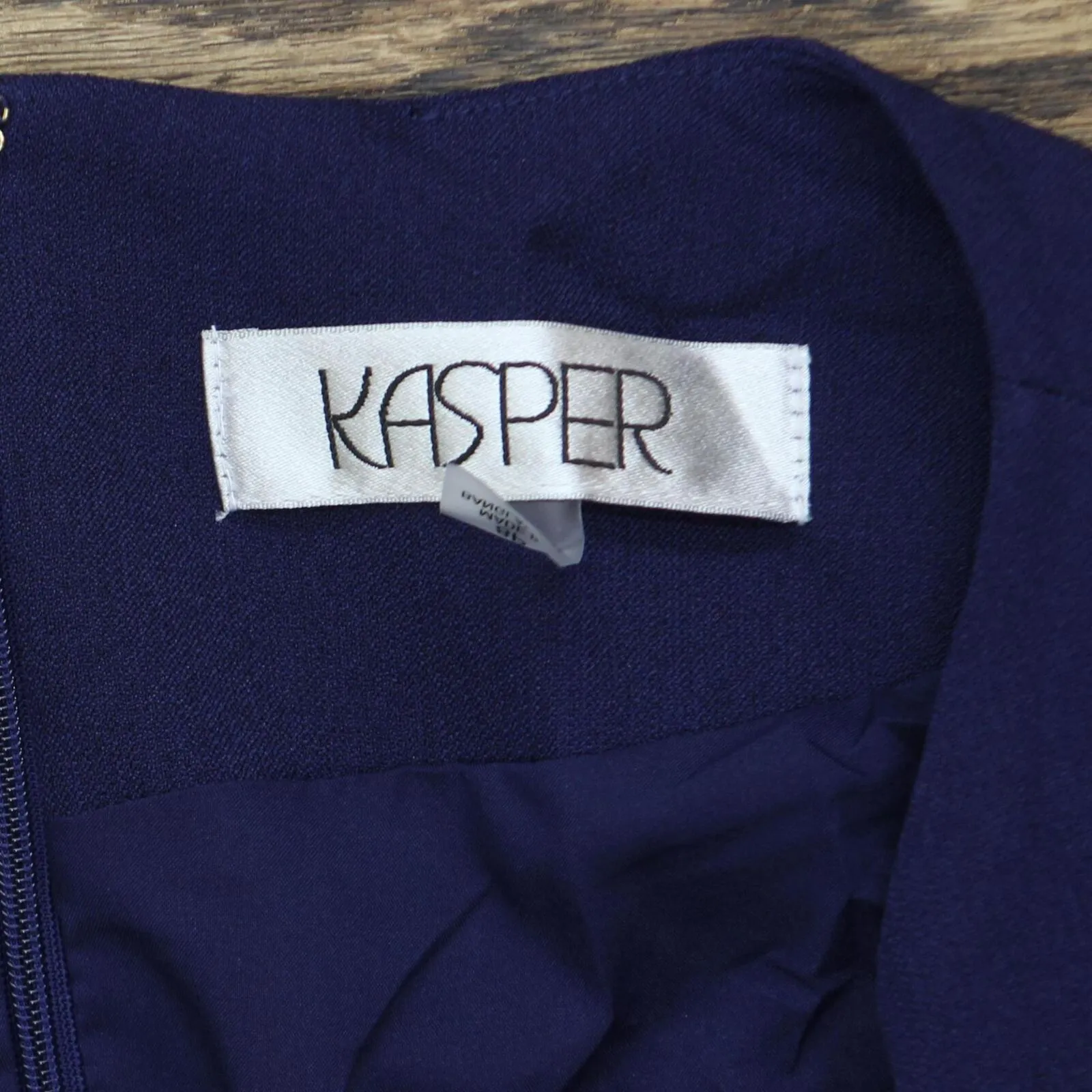 Kasper Womens Petite Notched-Neck Sheath Dress 10814689 Navy Blue 8P
