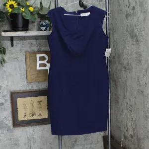 Kasper Womens Petite Notched-Neck Sheath Dress 10814689 Navy Blue 8P
