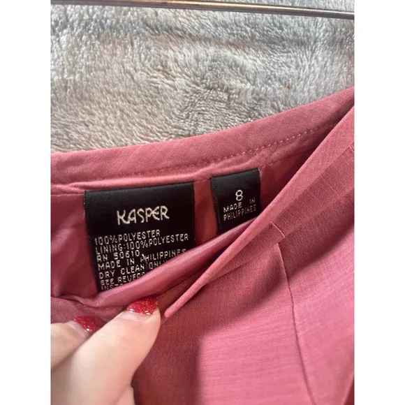 Kasper Women's Pink Skirt Suit Size 8 Office Siren Corpcore