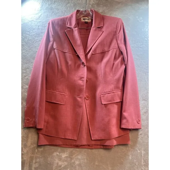 Kasper Women's Pink Skirt Suit Size 8 Office Siren Corpcore