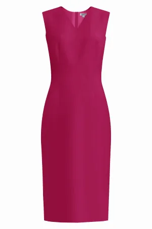 Kateri V-Neck Fuchsia Sheath Dress