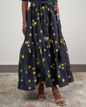 ketty maxi skirt - navy floral
