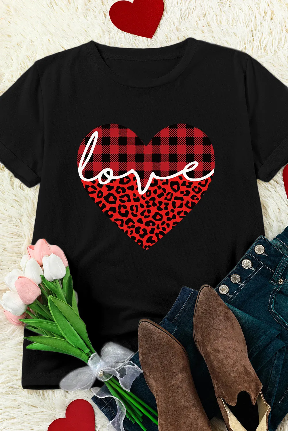 Khaki AMEN Leopard Print Short Sleeve Graphic T Shirt