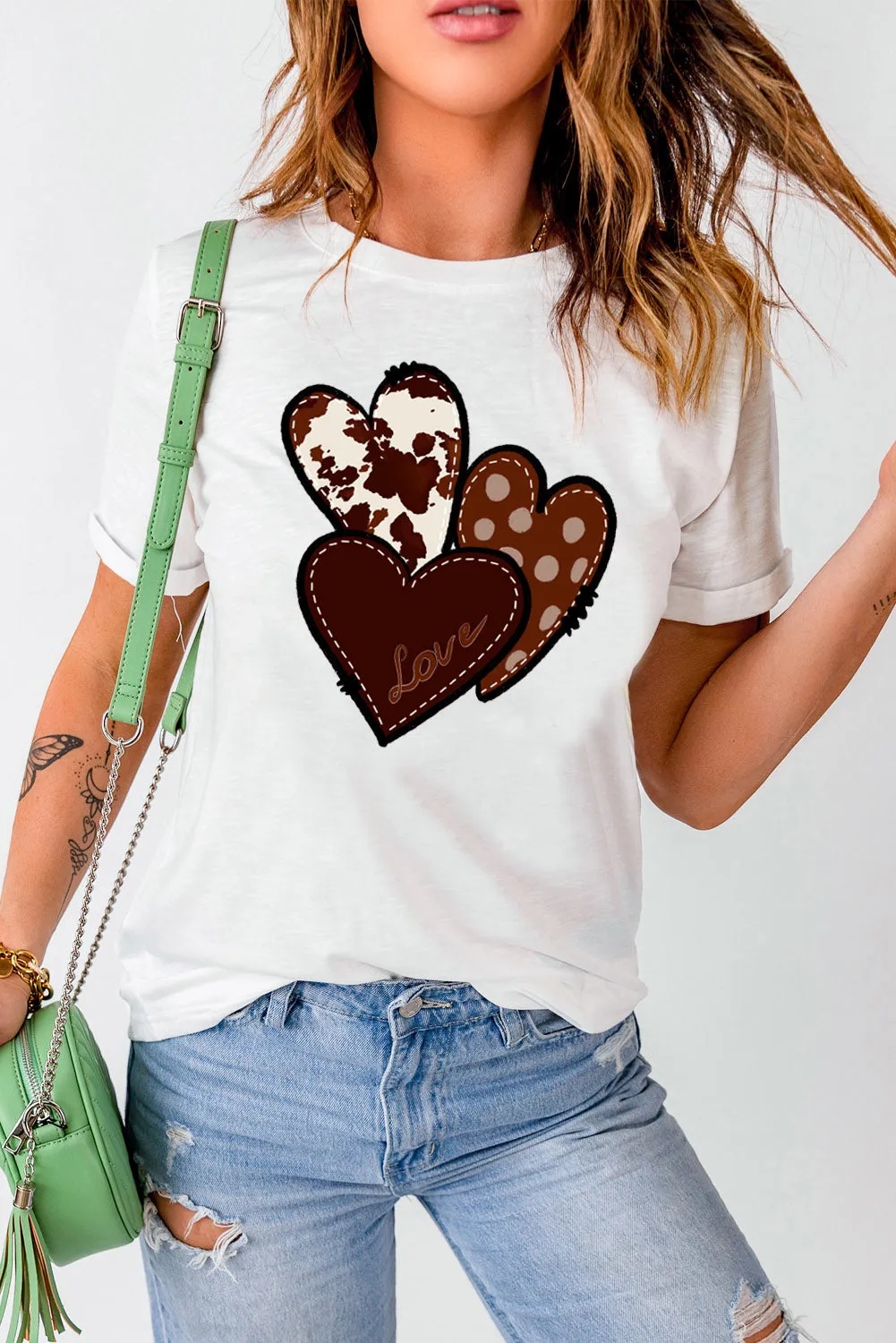 Khaki AMEN Leopard Print Short Sleeve Graphic T Shirt