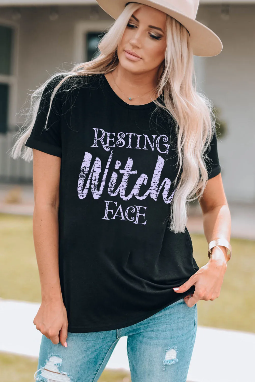 Khaki Western RODEO Graphic Print Crew Neck T Shirt