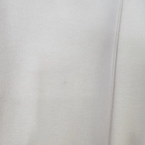 Komarov ivory ponte 2 piece skirt suit pencil skirt M tie waist draped jacket L