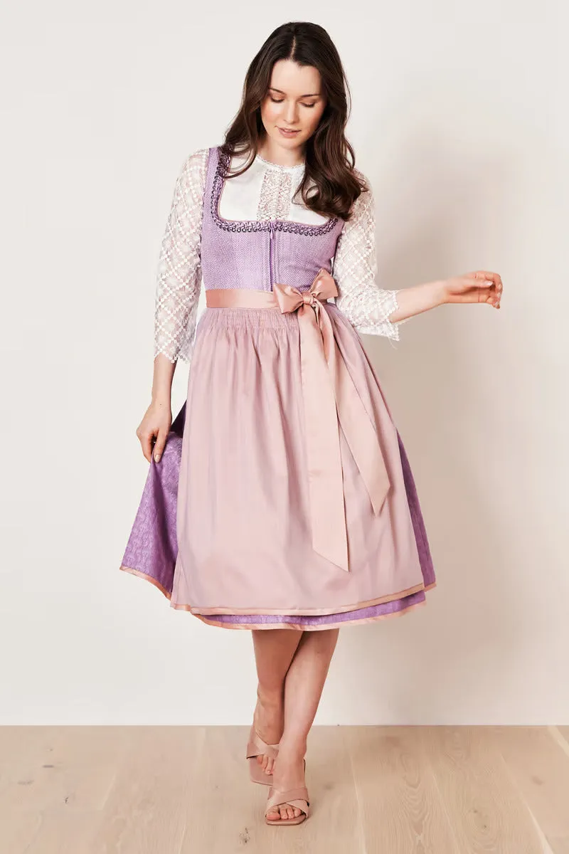 Kruger Long Dirndl 2pcs. 70cm "Amaya" purple (50)