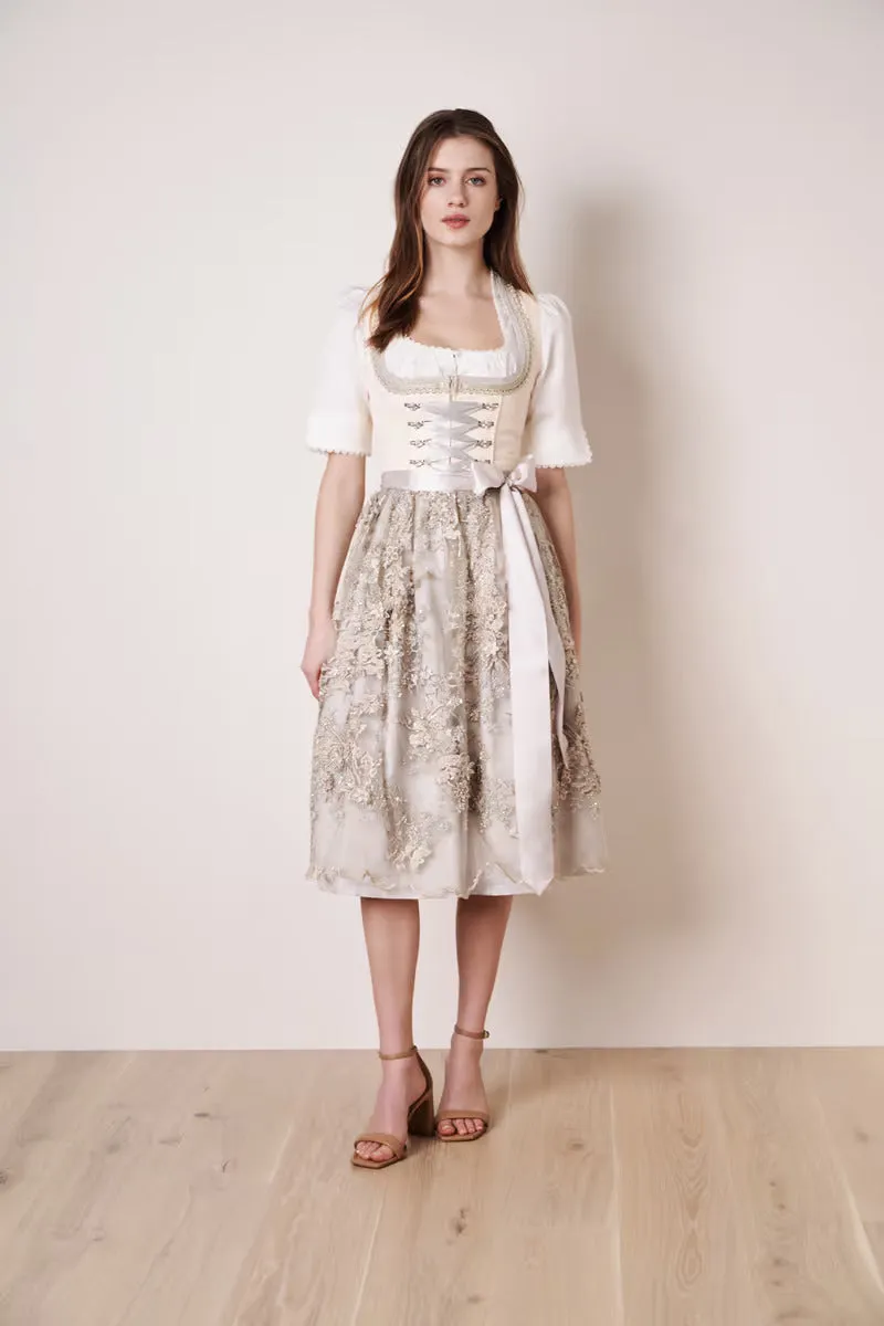 Kruger Long Dirndl 2pcs. 70cm "Monique" beige (36,38)