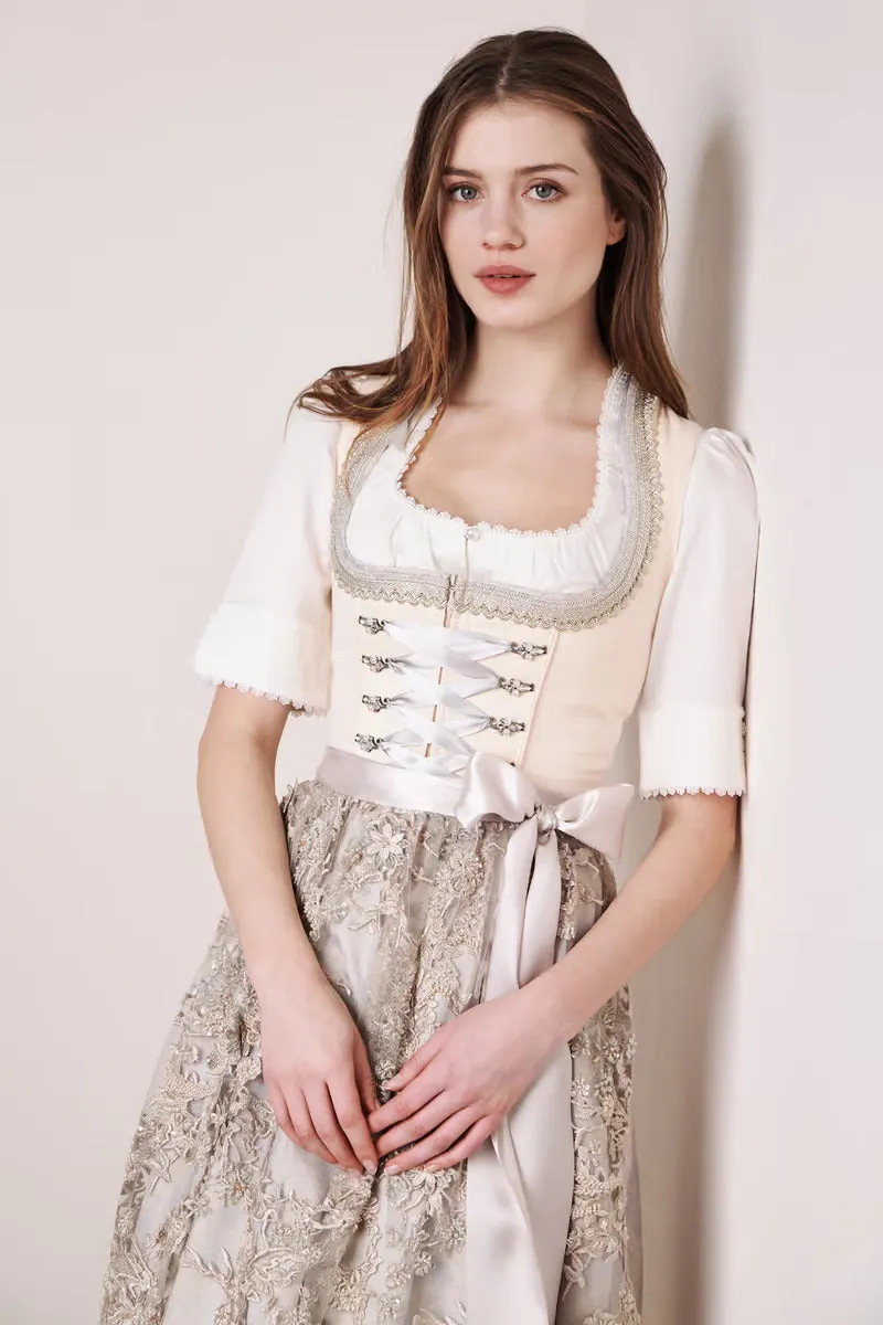 Kruger Long Dirndl 2pcs. 70cm "Monique" beige (36,38)