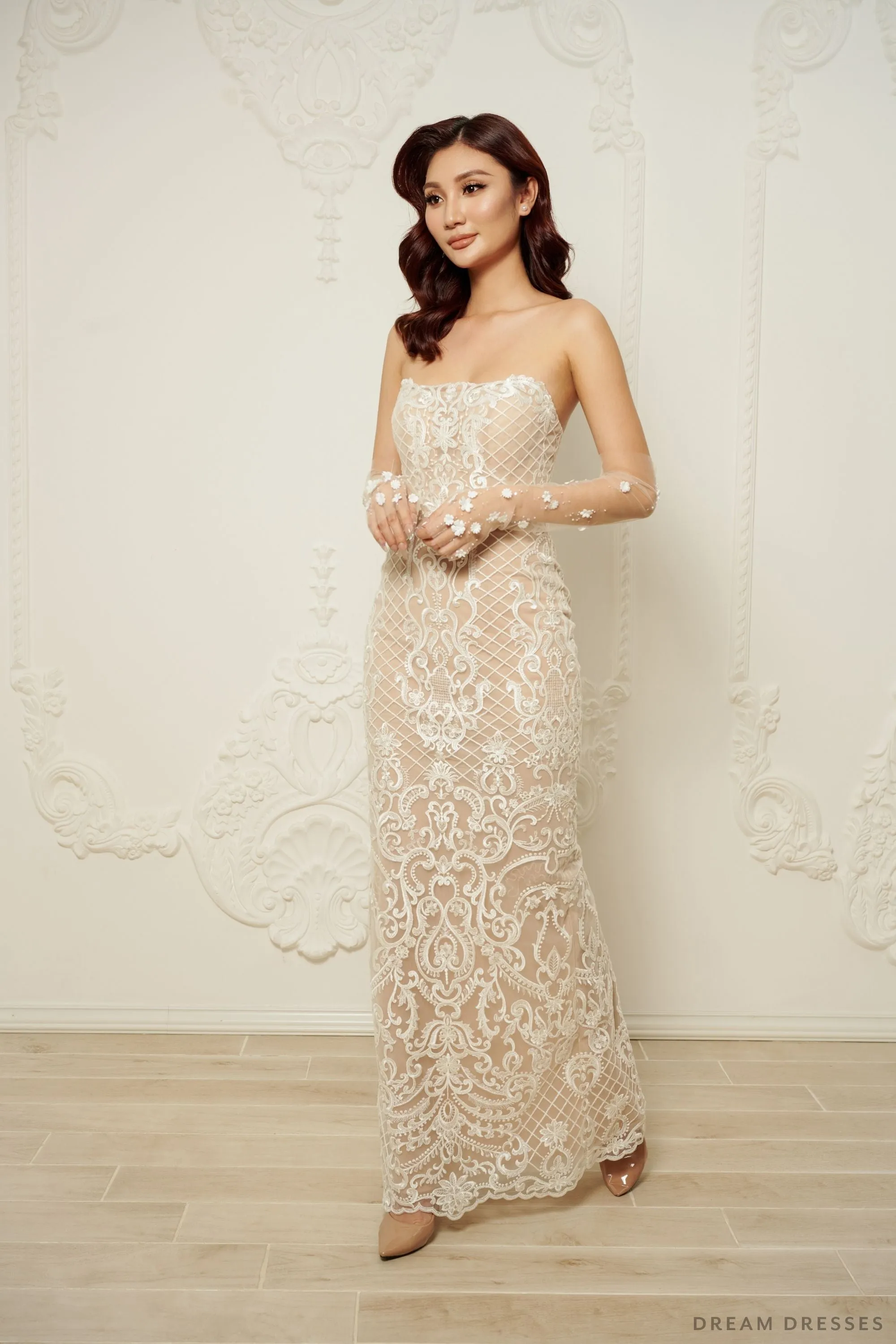 Lace Sheath Wedding Dress (#ARINA)