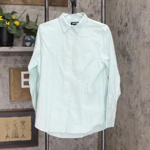 Lands' End Womens Long Sleeve Oxford Boyfriend Button Up Shirt 509165-Sample