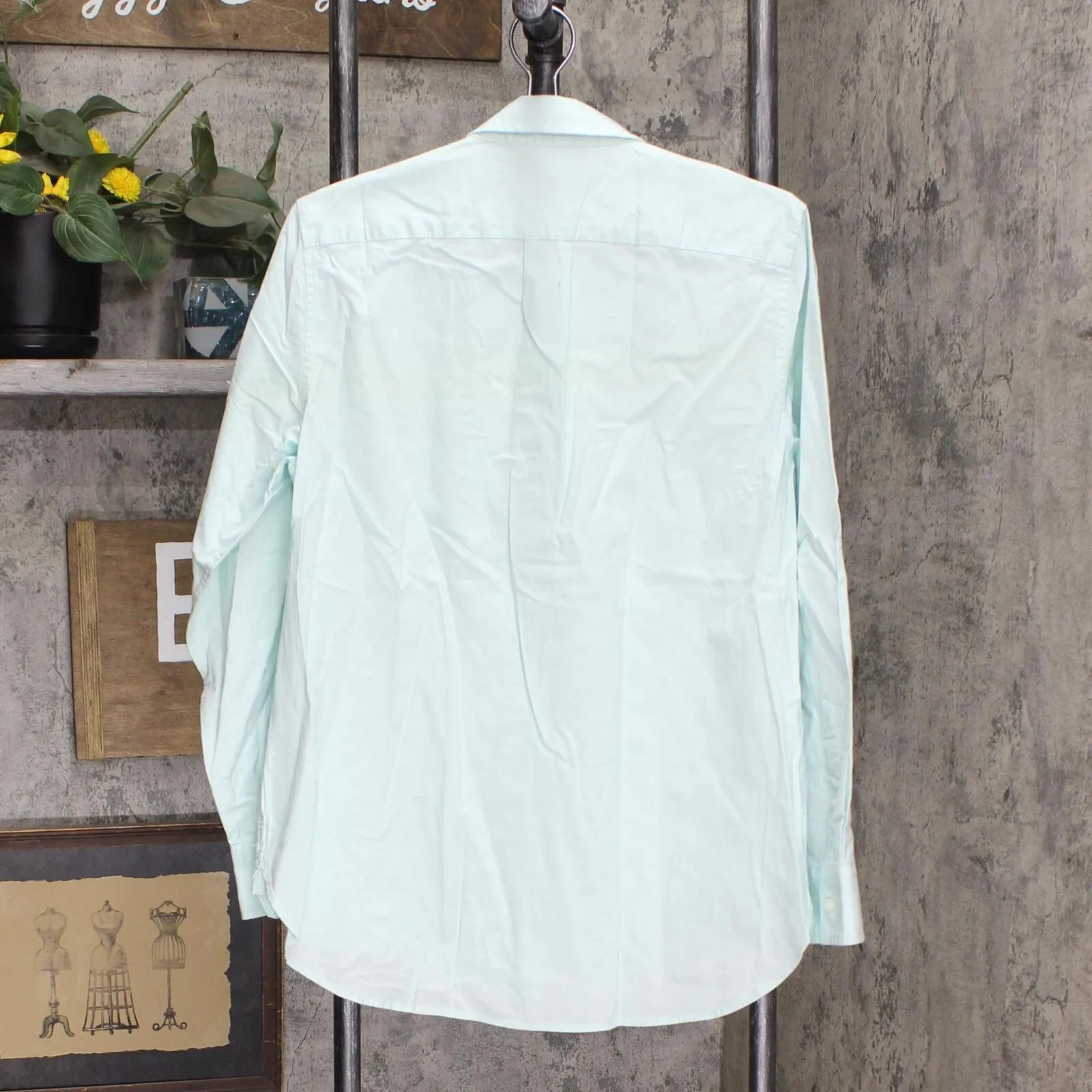 Lands' End Womens Long Sleeve Oxford Boyfriend Button Up Shirt 509165-Sample