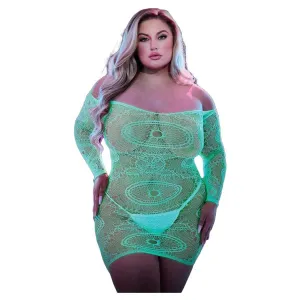 Lapdance Glow In The Dark Off-the-Shoulder Mini Dress